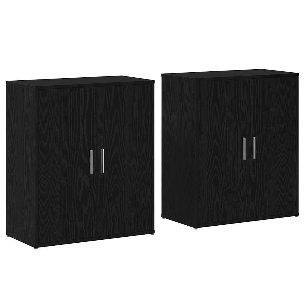 Hochboard 2 pcs Schwarz Eichen-Optik 60 x 31 x 70 cm